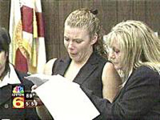 image of distraught member of victim's family receiving news of the verdict, courtesy WTVJ-Miami.